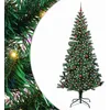 Image de vidaXL Sapin de Noël Artificiel pré-éclairé Vert 240 cm PVC et métal, Salon, Arbre de Noël Moderne en cône, Pré-éclairé LED, Décor extérieur Solide pour fêtes à la Maison