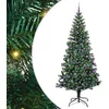 Image de vidaXL Sapin de Noël Artificiel pré-éclairé Vert 240 cm PVC et métal, Salon, Arbre de Noël Moderne en cône, Pré-éclairé LED, Décor extérieur Solide pour fêtes à la Maison