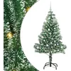 Image de vidaXL Arbre de Noël Artificiel floconné de Neige avec lumière LED, Sapin de Noël Artificiel, en Cone, Durable, décor floconné pour Salon, Ambiance Moderne, Hiver Magique