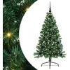 Image de vidaXL Sapin de Noël Artificiel pré-éclairé Vert 120 cm PVC, Arbre de Noël Moderne en Forme de cône, éclairage de Vacances USB, Display LED, déco Festive pour Le Salon et Le Jardin