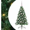 Image de vidaXL Sapin de Noël Artificiel pré-éclairé Vert 120 cm PVC, Arbre de Noël Moderne en Forme de cône, éclairage de Vacances USB, Display LED, déco Festive pour Le Salon et Le Jardin