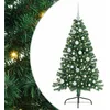Image de vidaXL Sapin de Noël Artificiel pré-éclairé Vert 120 cm PVC, Arbre de Noël Moderne en Forme de cône, éclairage de Vacances USB, Display LED, déco Festive pour Le Salon et Le Jardin