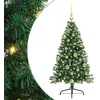 Image de vidaXL Sapin de Noël Artificiel pré-éclairé Vert 120 cm PVC, Arbre de Noël Moderne en Forme de cône, éclairage de Vacances USB, Display LED, déco Festive pour Le Salon et Le Jardin