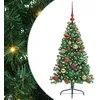 Image de vidaXL Sapin de Noël Artificiel pré-éclairé Vert 120 cm PVC, Arbre de Noël Moderne en Forme de cône, éclairage de Vacances USB, Display LED, déco Festive pour Le Salon et Le Jardin