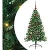 Image de vidaXL Sapin de Noël Artificiel pré-éclairé Vert 150 cm PVC, Arbre de Noël Moderne en Forme de cône, éclairage de Vacances USB, Display LED, déco Festive pour Le Salon et Le Jardin