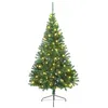Image de vidaXL Sapin de Noël Artificiel pré-éclairé Vert 180 cm PVC, Arbre de Noël Moderne en Forme de cône, éclairage de Vacances USB, Display LED, déco Festive pour Le Salon et Le Jardin
