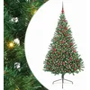 Image de vidaXL Sapin de Noël Artificiel pré-éclairé Vert 180 cm PVC, Arbre de Noël Moderne en Forme de cône, éclairage de Vacances USB, Display LED, déco Festive pour Le Salon et Le Jardin