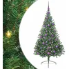 Image de vidaXL Sapin de Noël Artificiel pré-éclairé Vert 180 cm PVC, Arbre de Noël Moderne en Forme de cône, éclairage de Vacances USB, Display LED, déco Festive pour Le Salon et Le Jardin