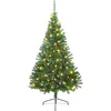 Image de vidaXL Sapin de Noël Artificiel pré-éclairé Vert 210 cm PVC, Arbre de Noël Moderne en Forme de cône, éclairage de Vacances USB, Display LED, déco Festive pour Le Salon et Le Jardin