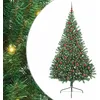 Image de vidaXL Sapin de Noël Artificiel pré-éclairé Vert 210 cm PVC, Arbre de Noël Moderne en Forme de cône, éclairage de Vacances USB, Display LED, déco Festive pour Le Salon et Le Jardin