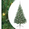Image de vidaXL Sapin de Noël Artificiel pré-éclairé Vert 210 cm PVC, Arbre de Noël Moderne en Forme de cône, éclairage de Vacances USB, Display LED, déco Festive pour Le Salon et Le Jardin