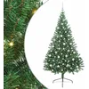 Image de vidaXL Sapin de Noël Artificiel pré-éclairé Vert 210 cm PVC, Arbre de Noël Moderne en Forme de cône, éclairage de Vacances USB, Display LED, déco Festive pour Le Salon et Le Jardin