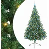Image de vidaXL Sapin de Noël Artificiel pré-éclairé Vert 210 cm PVC, Arbre de Noël Moderne en Forme de cône, éclairage de Vacances USB, Display LED, déco Festive pour Le Salon et Le Jardin
