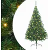 Image de vidaXL Sapin de Noël Artificiel pré-éclairé Vert 240 cm PVC, Arbre de Noël Moderne en Forme de cône, éclairage de Vacances USB, Display LED, déco Festive pour Le Salon et Le Jardin