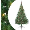 Image de vidaXL Sapin de Noël Artificiel pré-éclairé Vert 240 cm PVC, Arbre de Noël Moderne en Forme de cône, éclairage de Vacances USB, Display LED, déco Festive pour Le Salon et Le Jardin
