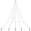 Image de vidaXL Arbre de Noël LED avec piquets au Sol Blanc Froid 182 cm Métal, Arbre LED Moderne, Cadre métal Durable, lumières de Noël festives, déco Polyvalente, Alimentation USB pour extérieur