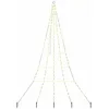 Image de vidaXL Arbre de Noël LED avec piquets au Sol Blanc Chaud 306 cm Métal, Arbre LED Moderne, Cadre métal Durable, lumières de Noël festives, déco Polyvalente, Alimentation USB pour extérieur