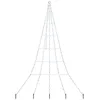 Image de vidaXL Arbre de Noël LED avec piquets au Sol Blanc Froid 306 cm Métal, Arbre LED Moderne, éclairage Festif pour Salon, déco de Noël Dynamique, branché sur USB, lumières extérieures durables
