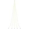 Image de vidaXL Arbre de Noël LED avec piquets au Sol Blanc Chaud 511 cm Métal, Arbre LED Moderne, éclairage Festif pour Salon, déco de Noël Dynamique, branché sur USB, lumières extérieures durables