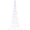 Image de vidaXL Arbre de Noël LED avec piquets au Sol Bleu 511 cm Métal, Arbre LED Moderne, Cadre métal Durable, lumières de Noël festives, déco Polyvalente, Alimentation USB pour extérieur