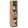 Image de vidaXL Haut Armoire avec tiroir Chêne Artisanal 40 x 42,5 x 185 cm, Buffet Moderne, Armoire rectangulaire, Grand Espace de Rangement, Haut Fonctionnel, Bois Composite, poignées Brillantes