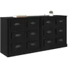 Image de vidaXL Buffets 2 pcs Chêne Noir 70 x 35,5 x 67,5 cm Bois d'ingénierie, Meuble de Rangement Pratique, Design Moderne, Bon Espace, Style rectangulaire, Bois d'ingénierie, pour l'entrée