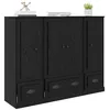 Image de vidaXL Haut Armoire avec tiroir 3 pcs Chêne Noir Bois d'ingénierie, Rangement Salon, Buffet rectangulaire Moderne, Meuble élégant, Grand Cabinet en Bois, Porte à charnière