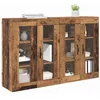 Image de vidaXL Armoires Murailles 2 pcs Bois Ancien 69,5 x 34 x 90 cm, Solution de Rangement Moderne pour Salon, Meuble Contemporain Durable, Espace de Stockage avec Portes en Verre