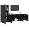 Image de vidaXL Unité Murale de TV 5 pcs Chêne Noir Bois d'ingénierie, Rangement Moderne pour Salon, Meuble Mural pour Divertissement, Design rectangulaire Gain de Place