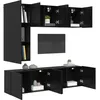 Image de vidaXL Unité Murale de TV 5 pcs Chêne Noir Bois d'ingénierie, Salon Moderne, Unité TV stylée, Console multimédia Actuelle, Bon Espace de Rangement, Design Meuble Multi-Compartiment