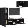 Image de vidaXL Meubles TV muraux 4 pcs Chêne Noir Bois d'ingénierie, Meuble TV Mural rectangulaire, Rangement Moderne, Centre de Divertissement Compact, Organisateur Minimaliste