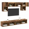 Image de vidaXL Unités murales TV avec LED 6 pcs Bois Ancien Bois d'ingénierie, Salon, Meubles Modernes, centres de Divertissement rectangulaires, rangements Pratiques, armoires murales, Style Minimaliste