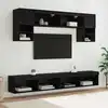 Image de vidaXL Unités murales TV avec LED 6 pcs Chêne noir Bois d'ingénierie