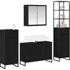 Image de vidaXL Ensemble de mobilier de salle de bain avec tiroir Chêne noir, Salle de bain, Design rectangulaire, Caractéristiques modernes, Matériaux durables, pour petits et grands espaces, Styles élégants,