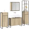 Image de vidaXL Ensemble de mobilier de Salle de Bain avec tiroir Chêne Sonoma, Mobilier de Salle de Bain, Solution de Rangement Moderne, étagère Murale, Cabinet Polyvalent, Design Compact