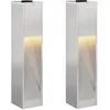 Image de vidaXL Lumière de Chemin LED Solaire 2 pcs Argenté Acier Inoxydable, Lumières solaires Modernes pour Jardin et terrasse, éclairage Durable, capteur de lumière ambiante, lampadaires LED