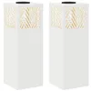 Image de vidaXL Lumière de chemin LED solaire 2 pcs Blanc Acier laminé à froid, Jardin et terrasse, Rectangulaire, Moderne, Design durable, Espaces cosy pour se relaxer et profiter du dehors, Utilisation polyv