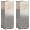 Image de vidaXL Lumière de Chemin LED Solaire 2 pcs Argenté Acier Inoxydable, Lampe de Jardin Solaire Moderne, éclairage rectangulaire pour terrasses et chemins, résistant aux intempéries