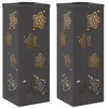 Image de vidaXL Lumière de Chemin LED Solaire 2 pcs Noir Acier laminé à Froid, Éclairage de Chemin extérieur, Jardin et terrasse, Système de lumière Solaire, LED Durable, Économe en énergie, Blanc Chaud