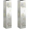Image de vidaXL Lumière de Chemin LED Solaire 2 pcs Argenté Acier Galvanisé, Éclairage de Jardin et terrasse, Lampes solaires Modernes, Illumination éco-Responsable, Style Sympa
