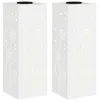 Image de vidaXL Lumière de Chemin LED Solaire 2 pcs Blanc Acier laminé à Froid, Éclairage de Chemin extérieur, Jardin et terrasse, Système de lumière Solaire, LED Durable, Économe en énergie, Blanc Chaud