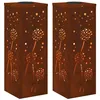 Image de vidaXL Lumière de Chemin LED Solaire 2 pcs Rouillé Acier patiné, Éclairage Moderne de Jardin, Spots solaires pour chemins, lumières extérieures durables, déco paysagère