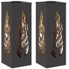 Image de vidaXL Lumière de Chemin LED Solaire 2 pcs Noir Acier laminé à Froid, Éclairage de Chemin extérieur, Jardin et terrasse, Système de lumière Solaire, LED Durable, Économe en énergie, Blanc Chaud