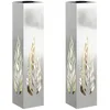 Image de vidaXL Lumière de Chemin LED Solaire 2 pcs Galvanisé Galvanisé, Éclairage de Chemin extérieur, Jardin et terrasse, Système de lumière Solaire, LED Durable, Économe en énergie, Blanc Chaud