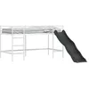 Image de vidaXL Kids'Loft Cadre de lit avec toboggan blanc et anthracite, lit mezzanine moderne, cadre respirant, design rectangulaire, lit superposé pour enfants, mobilier d'intérieur compact pour adolescents