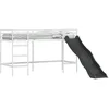 Image de vidaXL Kids'Loft Cadre de lit avec toboggan blanc et anthracite, lit mezzanine moderne, cadre respirant, design rectangulaire, lit superposé pour enfants, mobilier d'intérieur compact pour adolescents