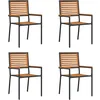 Image de vidaXL Chaises empilables de Jardin 4 pcs Marron et Noir, Chaise légère d'extérieur pour Jardin et terrasse, Fauteuil en Poly rotin, mobilier Moderne et Confortable