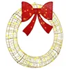 Image de vidaXL Couronne avec 80 LED Blanc Chaud 91 x 91 x 9 cm Pet, Déco LED Ronde Moderne pour Salon, Noël, éclairage saisonnier, Accessoires de fête, Design Festif