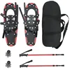 Image de vidaXL Raquettes à Neige 3 en 1 avec bâtons de randonnée Rouge et Noir, Raquettes en Aluminium pour Le Jardin, équipement extérieur réglable, Accessoires Modernes pour Marcher dans la Neige