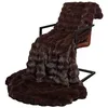 Image de vidaXL Couverture antidérapante en Fausse de Lapin Olite 4 pcs Camel, Couverture Chaude, Fausse Fourrure de Lapin, déco Moderne, Douce, Anti-dérapante, élégante et Confortable à la Maison